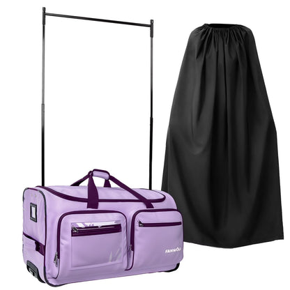Fegat Dance Bag with Garment Rack - 28"Collapsible Rolling Competition Dance Duffle Bag Lightweight Costume Wheeled Suitcase for Dancers Shows Livestreamer Athletes