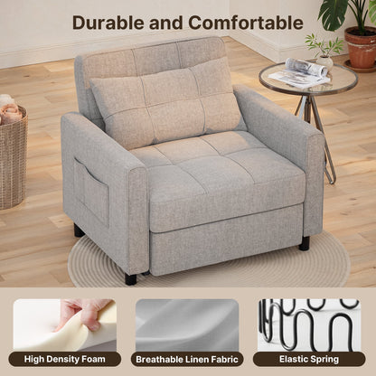 3 in 1 Convertible Sofa Bed Chair for Living Room , Aiho Sleeper Sofa Bed for Living Room, Dark Gray