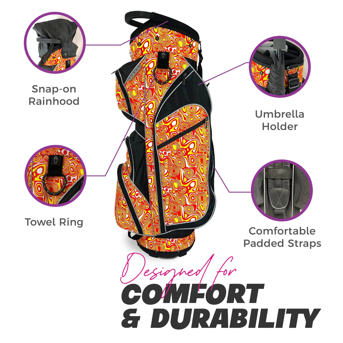 Womens Golf - Taboo Fashions 14 Way Lightweight Ladies Cart Bag (Posh Pink)