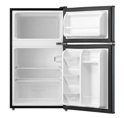 Arctic King 3.2 Cu ft Two Door Mini Fridge with Freezer, Stainless Steel, E-Star