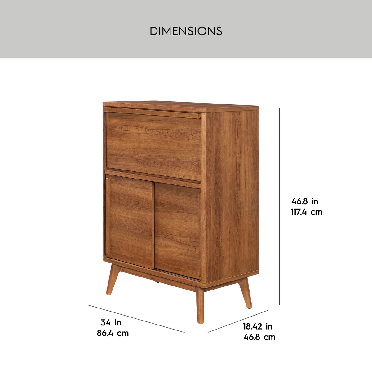 Better Homes & Gardens Greyson Bar Cabinet, Acorn Finish