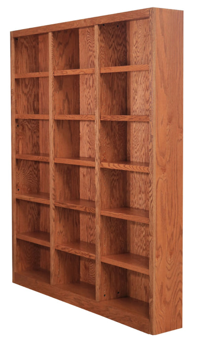 Concepts in Wood 18 Shelf Triple Wide Wood Bookcase, 84 inch Tall - Cherry Finish