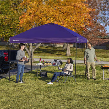 Ozark Trail 10x10 Instant Pop Up Canopy Tent with Simple Push Setup �?Straight Leg Pop-Up Tent for Tailgating, Camping & Events, White