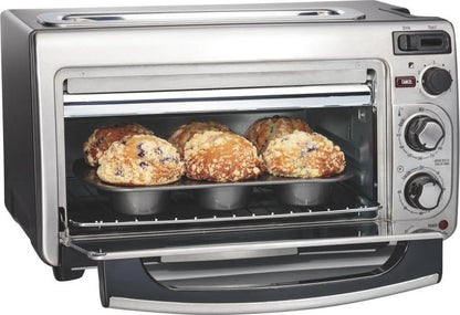 Hamilton Beach 2-in-1 Countertop Oven and Toaster Combination, Stainless Steel