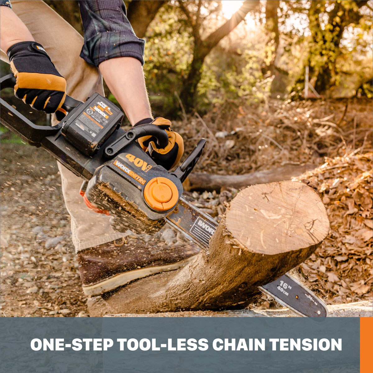 Worx Nitro WG385 40V Power Share PRO 16" Cordless Chainsaw with Brushless Motor