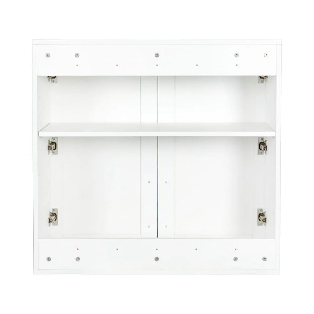 Stackable Wall Cabinet,Hanging Wall Mount Storage Cabinet with Adjustable Shelves and Doors,Sideboard Buffet Cupboard,Console Table,White Wood Finish,11.81 "D x 31.50"W x 29.92 "H