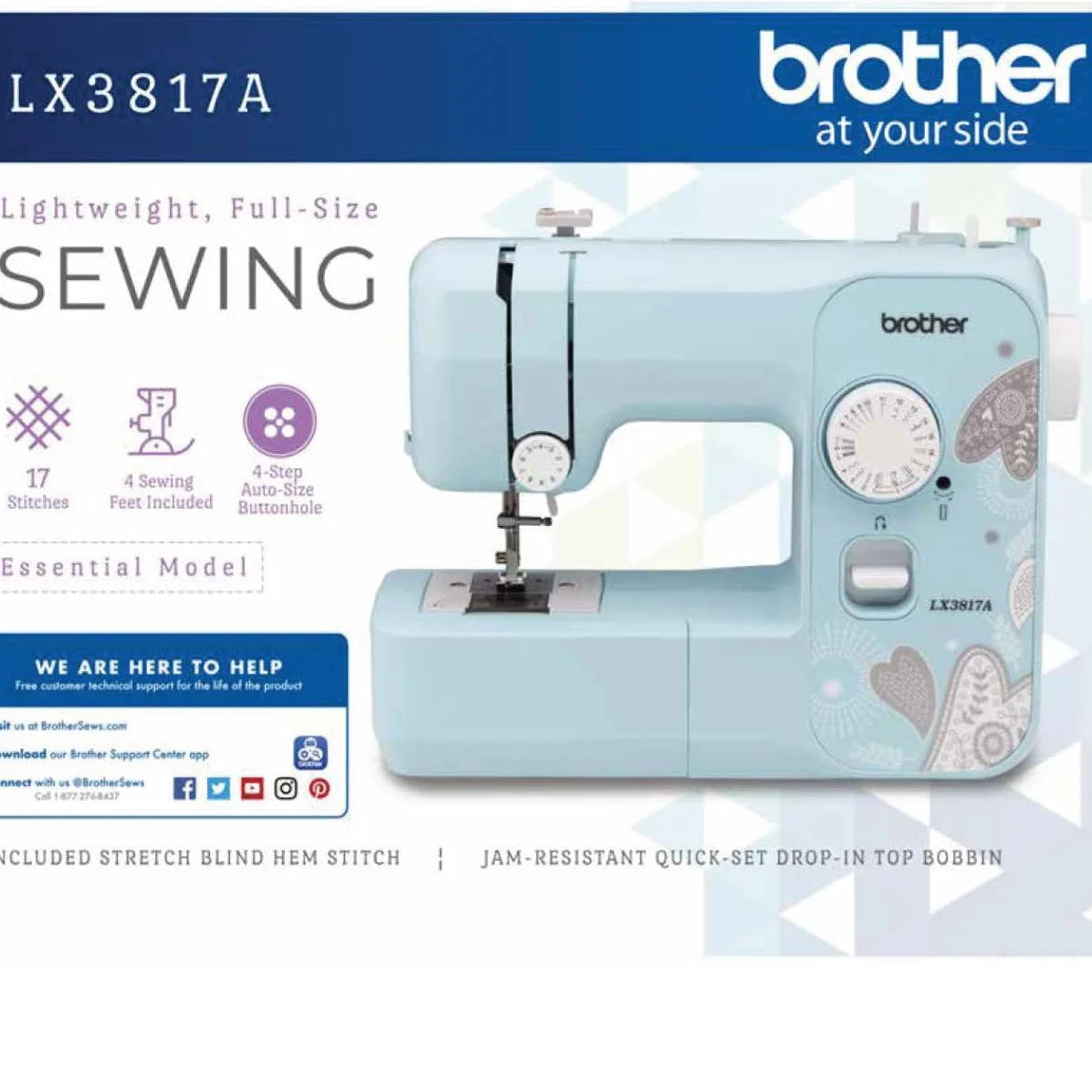 Brother LX3817- Beginner Sewing Machine, 17 Stiches