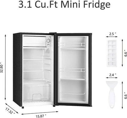 HUMSURE 3.1 Cu.ft Mini Fridge with Freezer, Single Door Compact Refrigerator for Dorm, Office