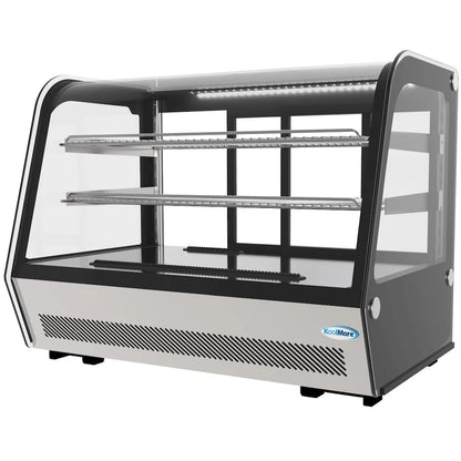 KoolMore - CDC-5C-BK 35" NSF Commercial Countertop Refrigerator Display Case Merchandiser with LED Lighting - 5.6 cu. ft, Black and Stainless Steel (858154008317)