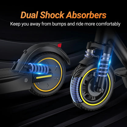 AOVOPRO ESMAX 500W 10' Foldable Electric Scooter for Adults with Air Tire and Dual Shock Absorption, Dual Braking