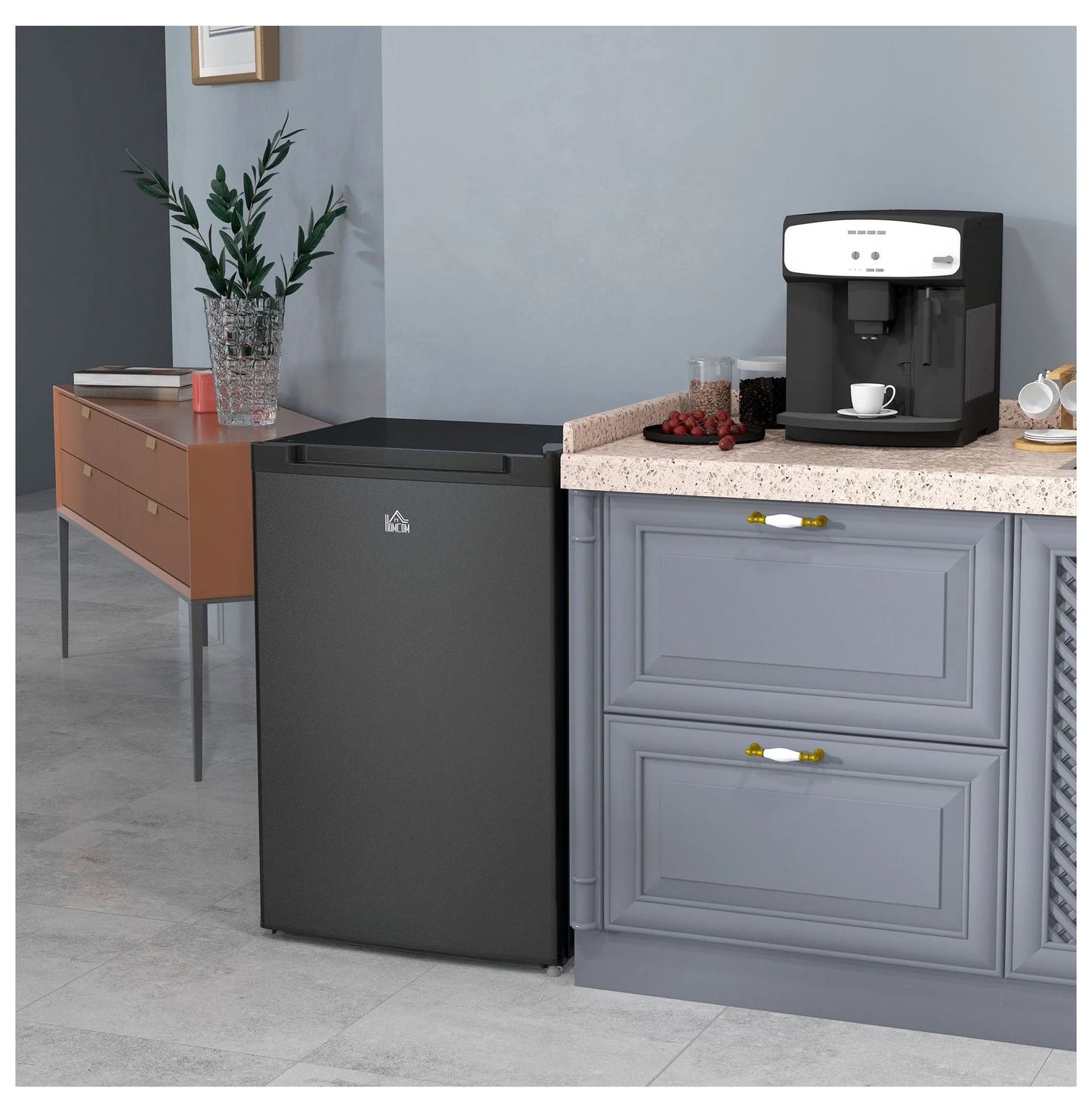 3 Cu Ft Upright Freezer - Black Mini Freezer with Adjustable Thermostat & Reversible Door for Apartment, Dorm, Office