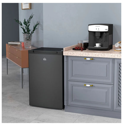 3 Cu Ft Upright Freezer - Black Mini Freezer with Adjustable Thermostat & Reversible Door for Apartment, Dorm, Office