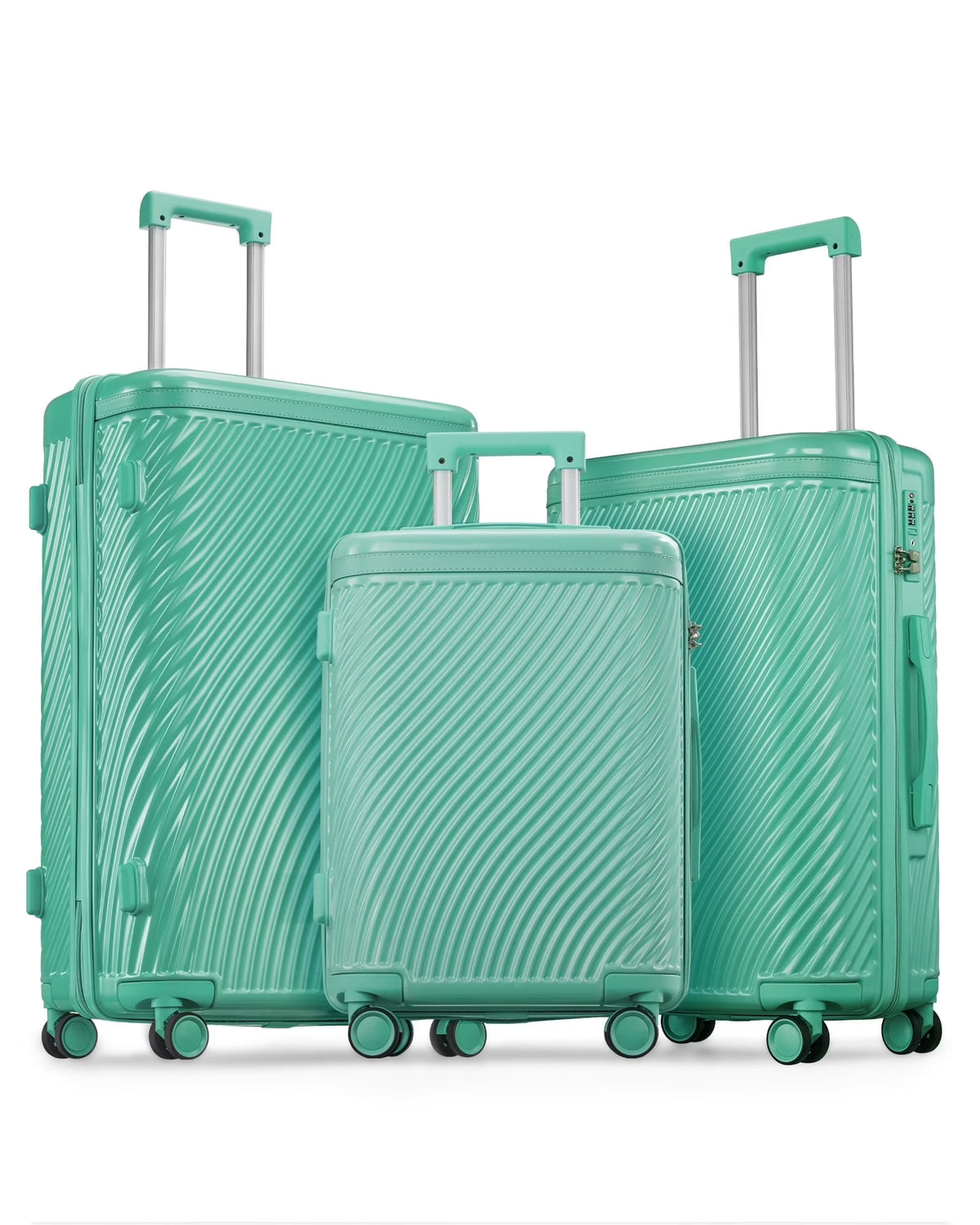 3 Piece Luggage Sets Hard Shell Suitcase Set with Spinner Wheels for Travel Trips Business 20" 24" 28", Rose Gold