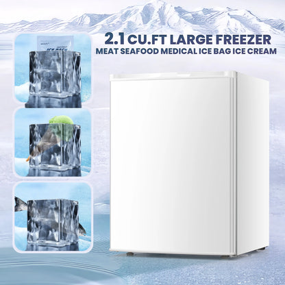 Electactic Upright Freezer, Energy Saving 2.1 Cu.ft Single Door Compact Upright Freezer with Reversible Door(White)