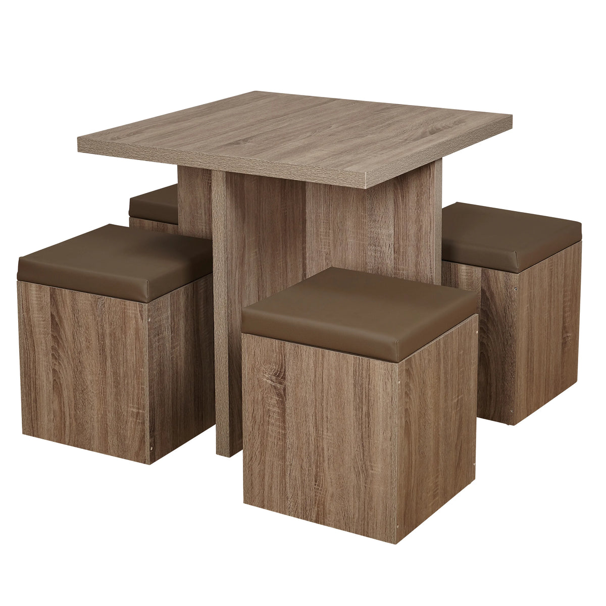Mainstays 5-Piece Dexter Dining Room/Kitchen Set with Storage Ottoman, Multiple Colors