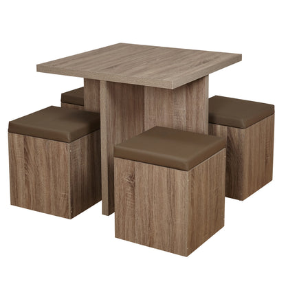Mainstays 5-Piece Dexter Dining Room/Kitchen Set with Storage Ottoman, Multiple Colors