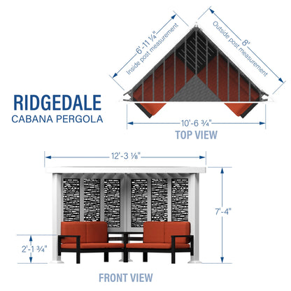 Backyard Discovery Ridgedale 12x8' Galvanized Steel Cabana Corner Pergola, Canopy, Seating