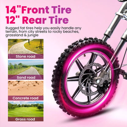 36V Power Ride on Motorcycle for Teen, Kids Electric Motorcycle with Front Wheel suspension, LED Light, Top Speed 13.6 Mph, Electric Dirt Bike for Boys Girls, Oranger