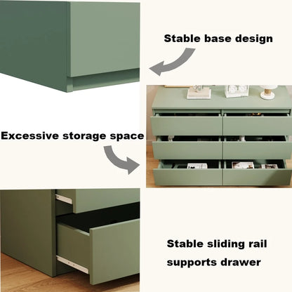 Kadyn Modern 6 Drawer Dresser Wood Cabinet,Dresser for Bedroom, Kitchen Storage Cabinet with Drawers, Chest of Drawers(Black)