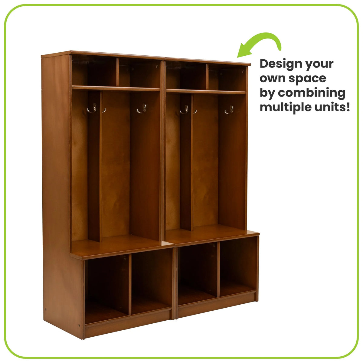 Little Partners Locker Cabinet Cubby Organizer, Learn 'N Store Wooden Classroom Cubbies Compartment Lockers for Storage of Toddlers and Kids Coats, Equipment, Backpacks - Espresso