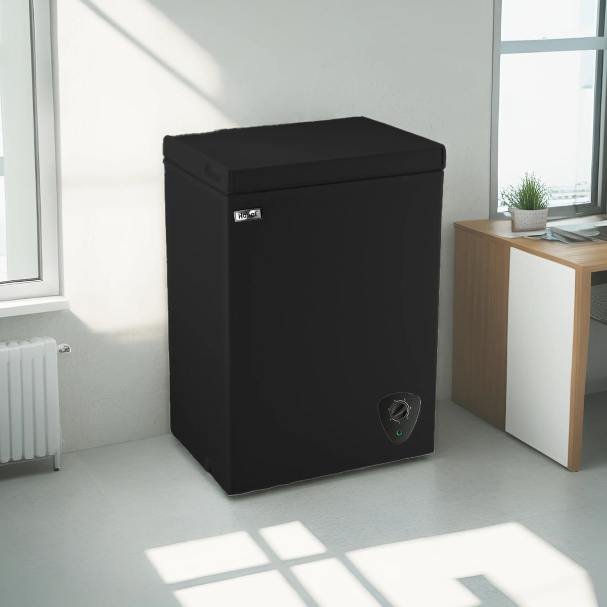 WANAI 3.5 Cu.ft,Chest Freezer,Deep Freezer,Removable Storage Basket Freezer,Black