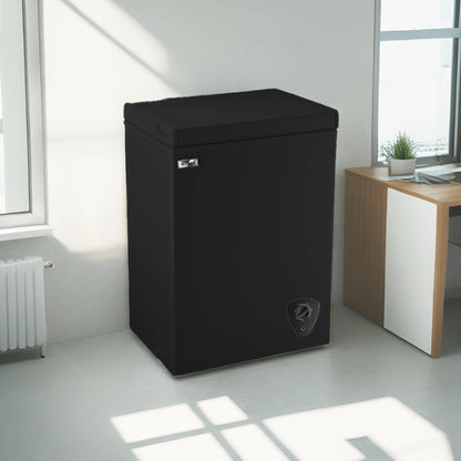WANAI 3.5 Cu.ft,Chest Freezer,Deep Freezer,Removable Storage Basket Freezer,Black