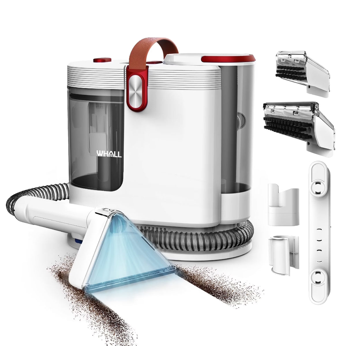 WHALL Portable Carpet Cleaner Machine with Wide Path Tool, Self-Cleaning for Pet Stains and Seats