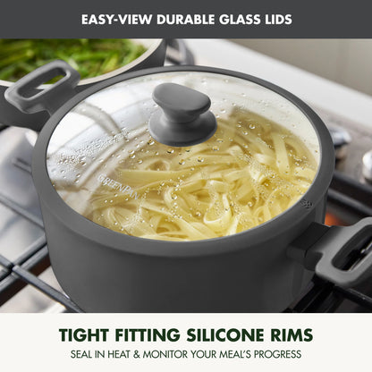 GreenPan Essence 17-Piece Ceramic Nonstick Cookware �C Toxin-Free, Dishwasher & Oven Safe, Green
