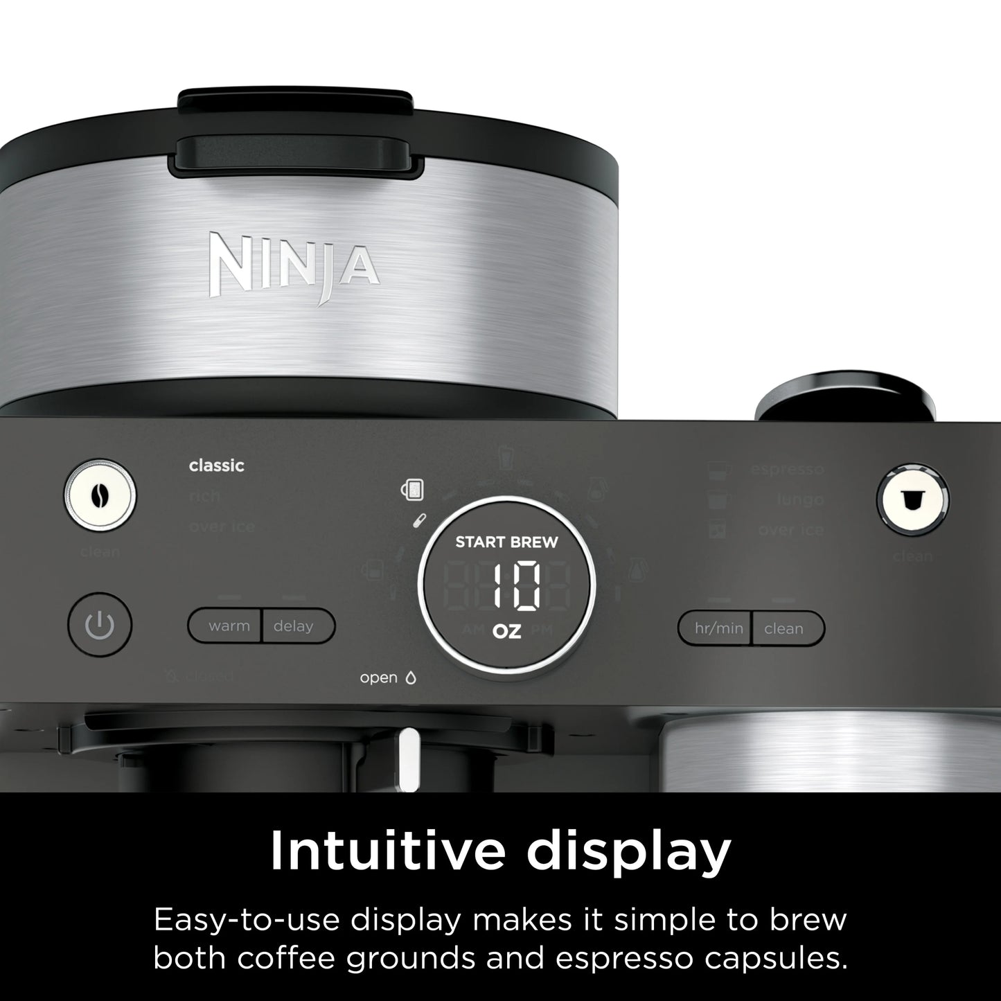 Ninja CFN601 Espresso & Coffee Barista System, Single-Serve Coffee & Nespresso Capsule Compatible