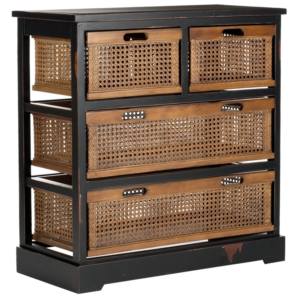 SAFAVIEH Jackson 4-Drawer Storage Unit Black