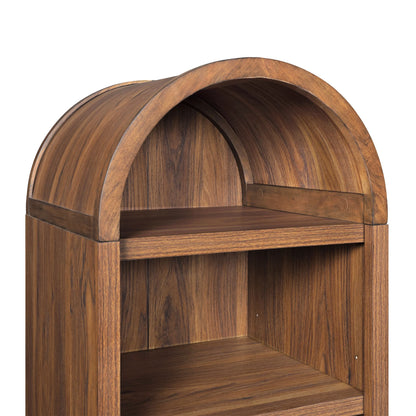 Better Homes & Gardens Juliet Narrow Arch Bookcase, Rich Black and Light Honey