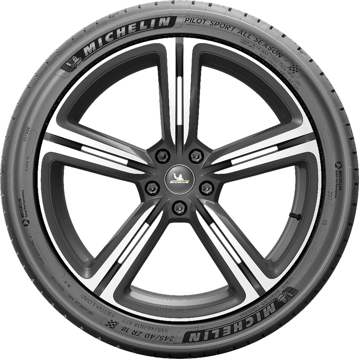 Michelin Pilot Sport All Season 4 245/50R19XL 105Y BSW Fits: 2018-19 BMW X3 M40i, 2022-23 BMW X3 M40i