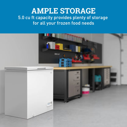 Avanti Garage Ready Chest Freezer, 5.0 Cu. ft. Capacity, in White (?CF5F0W)