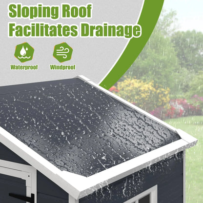Enyopro 306Gal Outdoor Storage Shed, Horizontal Resin Shed, Resistant Tool Plastic Shed for Storage of Bike/Garbage Cans/Garden Tools/Lawn Mowers
