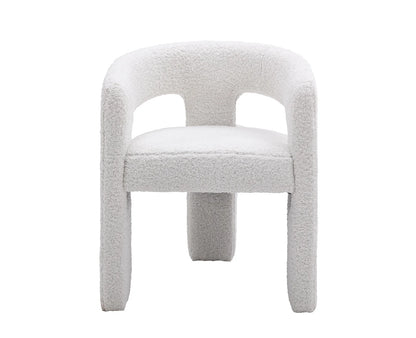 Guyou Modern Sherpa Upholstered Dining Chair, Cute Barrel Side Armchair Kitchen Chair with Armrests and Back for Living Room Dining Room Bedroom, Green