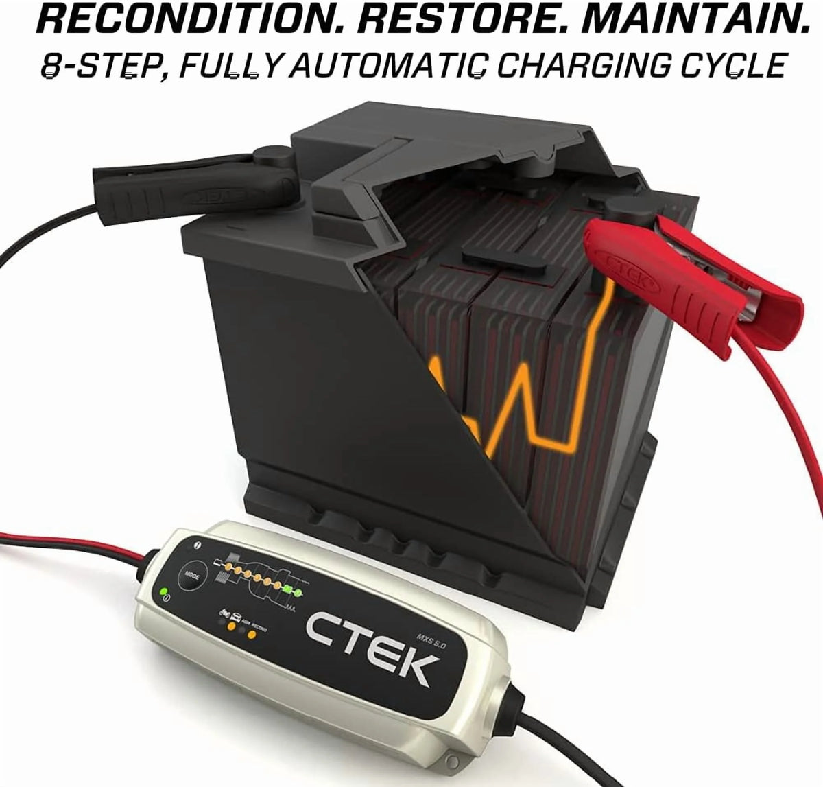 CTEK 40-206 MXS 5.0 Fully Automatic 4.3 amp Battery Charger and Maintainer 12V