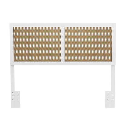 Hillsdale Furniture Serena Wood and Cane Panel Full/Queen Headboard, White