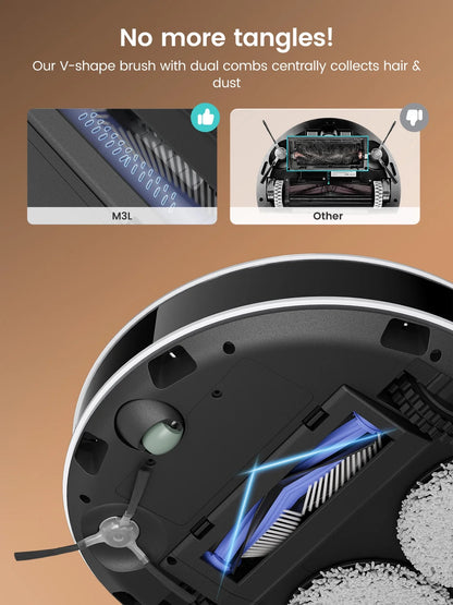 Lefant M3L Robot Vacuum and Mop, 12000Pa Suction, All-in-One Base Station, Anti-Tangle Brushes & Dual Spinning Mop, Self-Emptying & Refilling, LIDAR Navigation