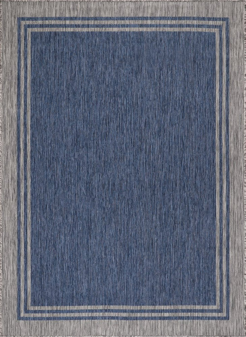 Beverly Rug Indoor/Outdoor Area Rugs, Waterproof Patio Porch Garden Carpet, Azure Blue, 9'x12'