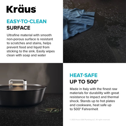 KRAUS Bellucci 18 Granite Composite Workstation Drop-In Top Mount Single Bowl Kitchen Bar Sink in White with Accessories