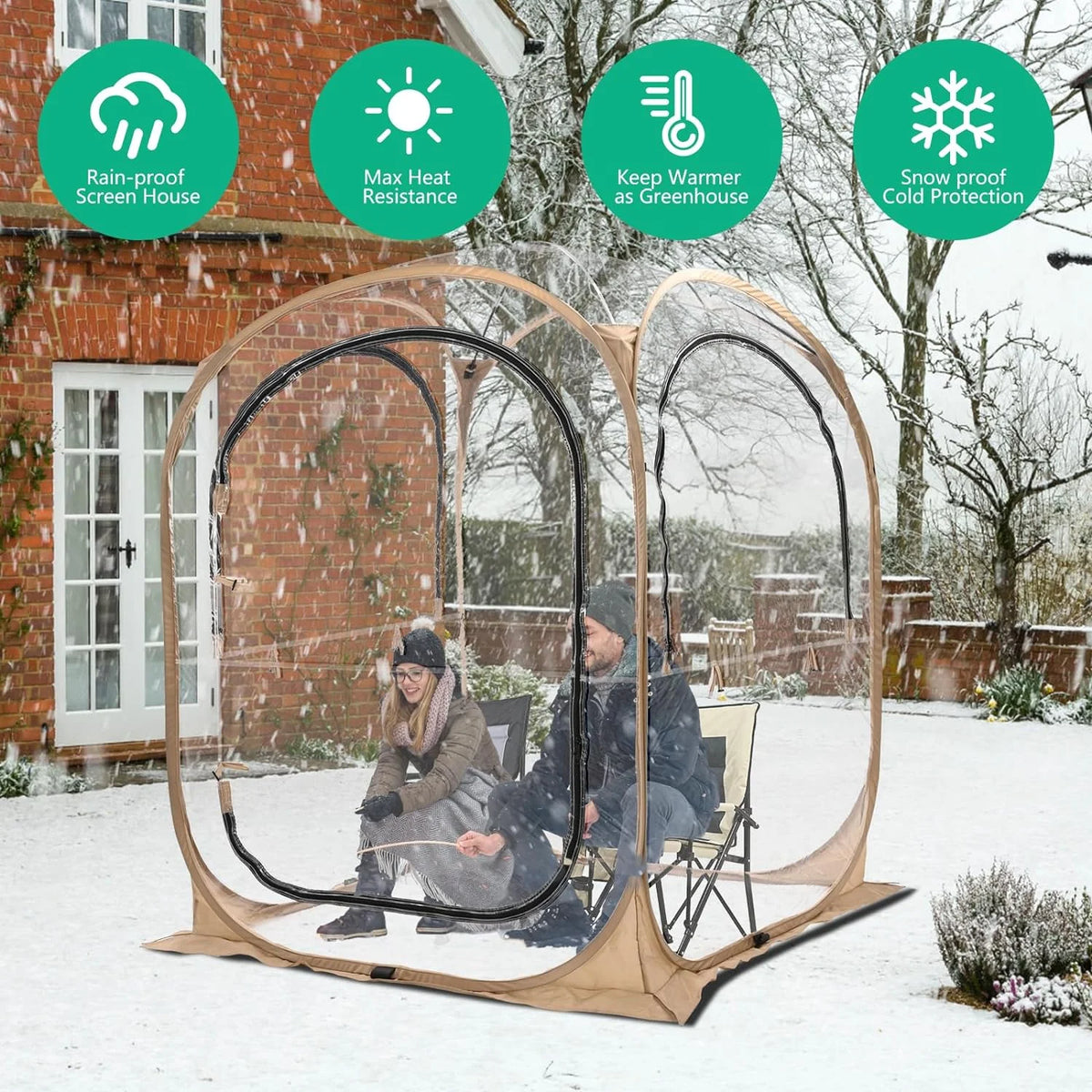 ABORON Sports Tent Pop Up Pod, Instant Weather Proof Pop Up Tent Shelter with Carry Bag, Clear View Bubble Tent for Watching Sports Events, Camping, Fishing, Portable & Foldable