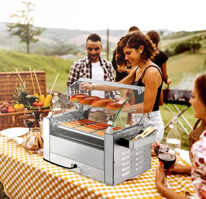 ROVSUN 1050 W 18 Hot Dog Capacity Commercial Hot Dog Roller Grill