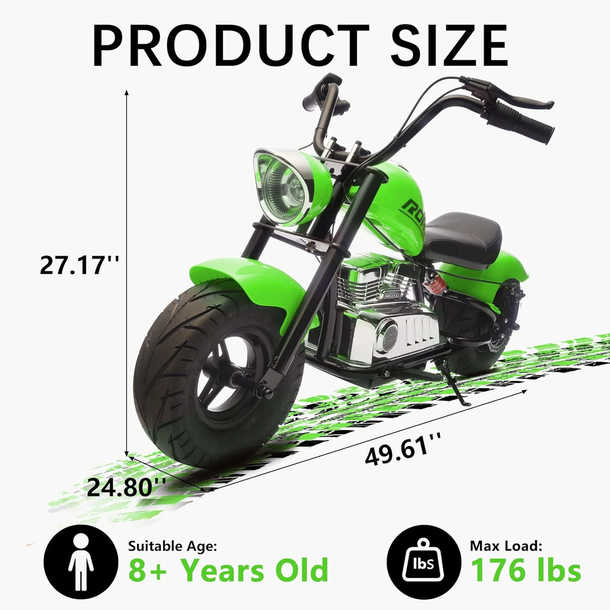 DEYGIA 24V 250W Kids Electric Dirt Bike, 12.5 MPH & 10-Mile Range, 176lb Capacity, Dual Suspension + Disc Brake, Twist Throttle - Electric Motorbike for Ages 8-14