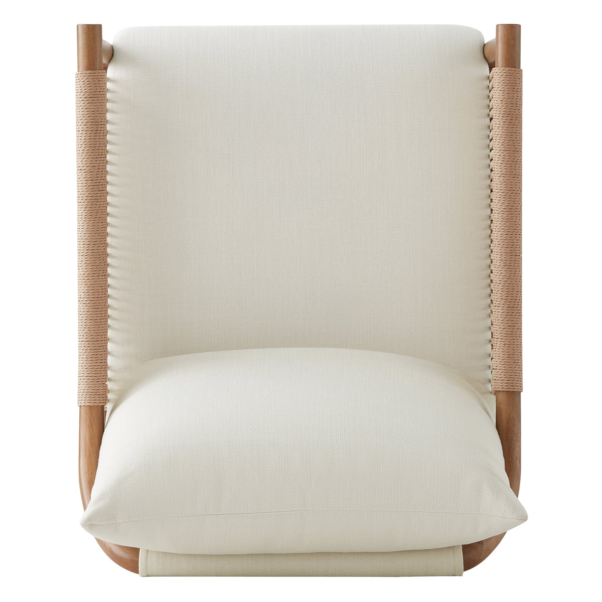 CHITA Modern Accent Chair, Braid Armchair Living Room Chair, Cream