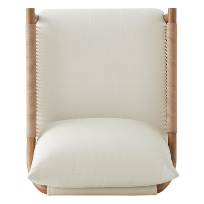 CHITA Modern Accent Chair, Braid Armchair Living Room Chair, Cream