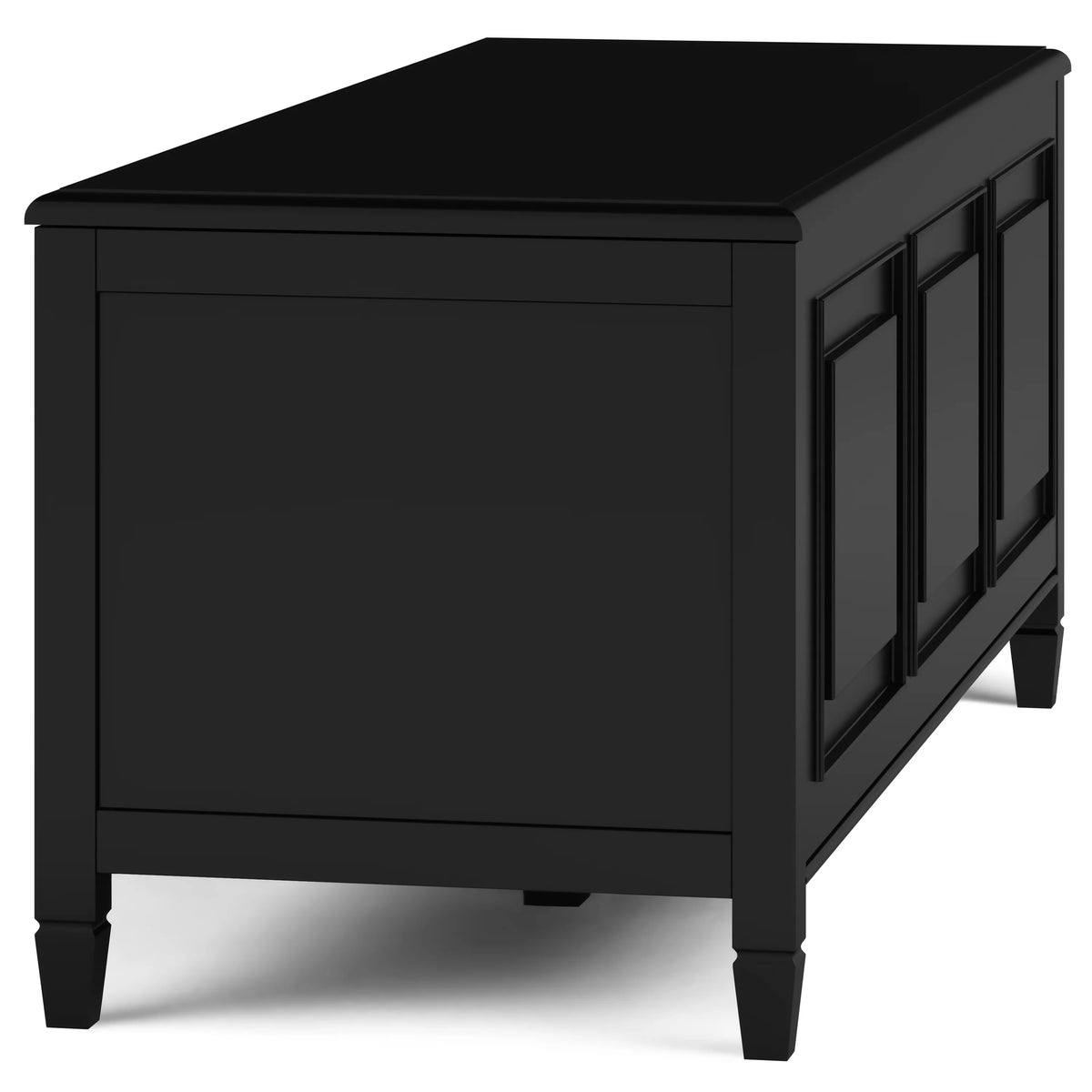 Simpli Home Connaught SOLID WOOD 51 inch Wide Traditional Storage Bench Trunk in Dark Chestnut Brown