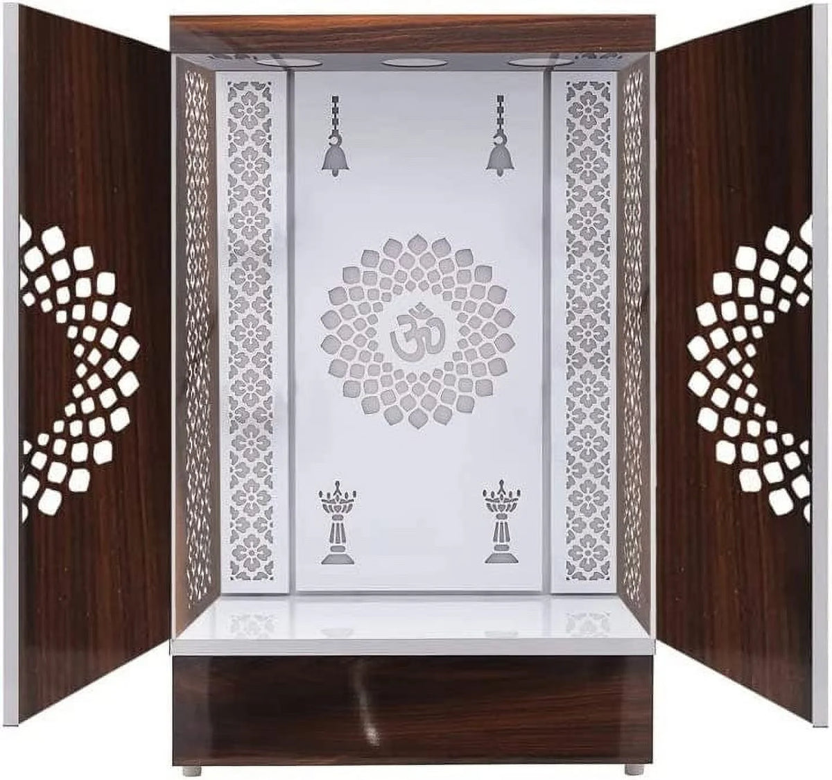 Customized Wooden Cabinet Desginer Mandir With LED / Mandir For Home & Office / Temple For Home / Pooja Ghar / Mandir With Lights /Storage