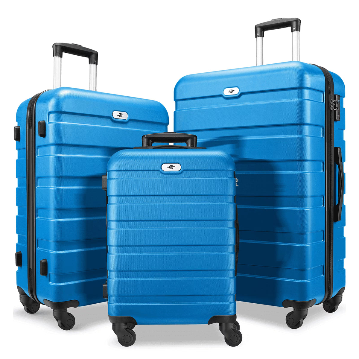 3 Piece Luggage Sets Hard Shell Suitcase Set with Spinner Wheels for Travel Trips Business 20" 24" 28", Rose Gold