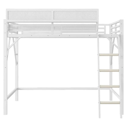 Duxelifin Queen Size Metal Loft Bed Frame, Heavy Duty Steel High Loft Bed with Storage Shelves & Ladder, Space-Saving Loft Bed for Apartments, Adults, Teens & Juniors (Black)