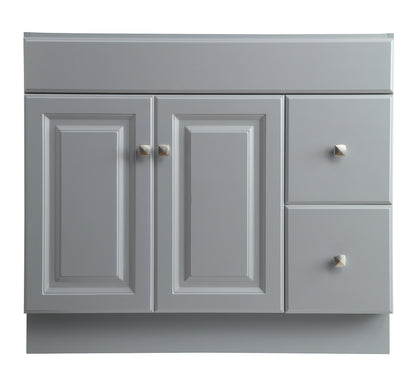 Design House Wyndham 36" Solid Wood Ready to Assemble 2-Door and 2-Drawer Bathroom Vanity Cabinet, White